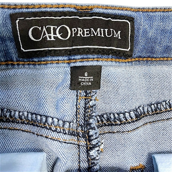 Cato Premium Button-up Denim Jean Mini Skirt Women's Size 6 - Picture 4 of 5